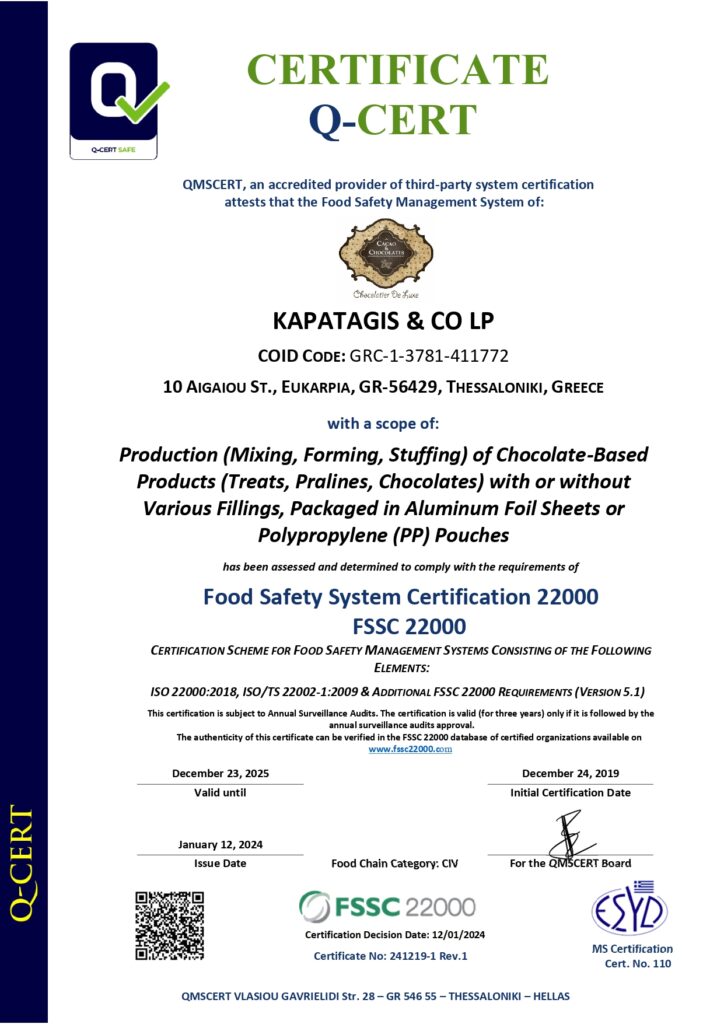 CERTIFICATE ENG KAPATAGIS FSSC 22000 Rev1 page 0001